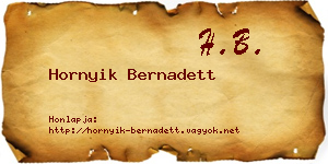 Hornyik Bernadett névjegykártya